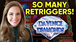 AMAZING HOW MANY SPINS I GOT Davinci Diamonds Slot Machine BIG BONUS WIN [upl. by Reiko580]