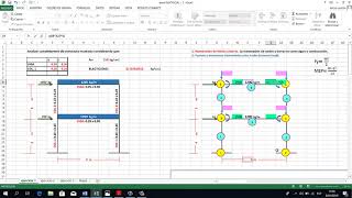 método matricial en pórticos EJERCICIO 1  parte 1 excel [upl. by Secor]