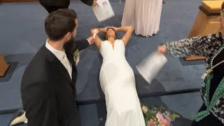 Bride Faints at Her Wedding After Saying I Do [upl. by Adlei536]