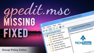 How to fix Group Policy Editor not working in windows  Missing gpeditmsc on windows 10 [upl. by Follmer520]