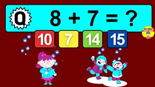 20 Math Quiz for Kids  One Digit Addition Quiz [upl. by Akiemat]