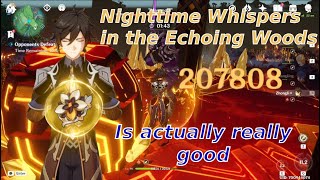 Nighttime Whispers in the Echoing Woods Zhongli showcase  Genshin Impact Artifact set showcase [upl. by January]