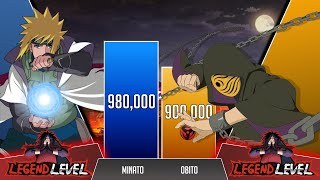 Minato vs Obito POWER LEVELS 🔥  Naruto Power Levels [upl. by Sotsirhc]