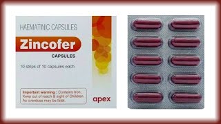 Zincofer Capsule BenifitDose  All Details  Haematinic Capsule Uses [upl. by Ahtibbat97]