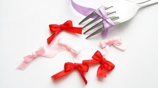 DIY HACK How To Make Mini Bows With A Fork  Super Easy Craft [upl. by Bailar]