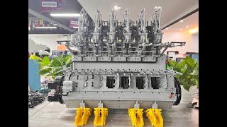 Twostroke marine diesel engine block model——finished  Enginediyshop [upl. by Reger]