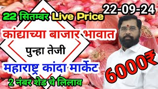 22September2024 महाराष्ट्र🧅प्याज के होलसेल भाव Maharashtra onion market wholesale price onionmarket [upl. by Duahsar]