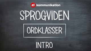 Grammatik Danske ordklasser introvideo [upl. by Adnwahs]