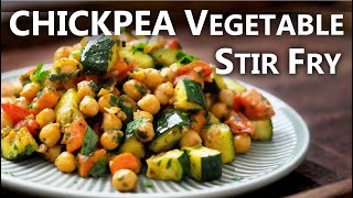 Healthy Chickpea Recipe for a Vegetarian and Vegan Diet  Chickpea Vegetable Stir Fry [upl. by Kettie179]