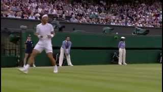 Nadal hits monster insideout forehand  Wimbledon 2014 [upl. by Adnil]