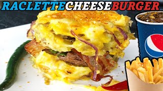 Easy Racletteburger  potatoes cheeseburger  Raclette cheese burger [upl. by Jecoa1]