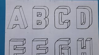 3d Drawing Capital Letter A To Z  How To Draw Alphabet Lettering A Z Easy Simple For Beginners [upl. by Gorges]