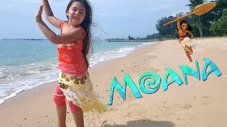 Disney Princess in Real life Moana meets Ariel and fights kakamora [upl. by Norword]