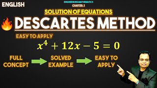 Solution of Equation  Descartes Method  Concept with Examples [upl. by Naxela]