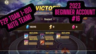 Summoners War F2P Beginner Account 16 TOA Normal Auto Team 1100 [upl. by Elia]