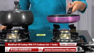 Homeshop18com  BlackPearl 2B Cooktop With 5 Pc Cookware Set  Cooker [upl. by Ameehs]