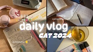 A day in my life ✨CAT ASPIRANT 2024Study Vlog📚VARC Lecture📚NotesRules✨Catking  riyakashyap❣️ [upl. by Sharma]