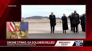 President Biden attends dignified transfer of fallen Georgia soldiers [upl. by Lindemann]