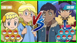 Pokemon Battle Pedia Clemont and Bonnie Vs Leon and Hop [upl. by Ezirtaeb]