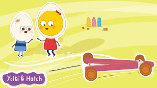 Rubberband Car  Yolki and Hatch  Episode 01  Animated Cartoon  Cartoon for Kids [upl. by Elamef]