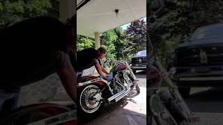 2004 Harley Davidson Softail Standard FXST Twin Cam 88 exhaust and cam sound [upl. by Notsek]