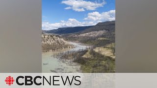 Water expected to begin flowing over top Chilcotin River blockage officials warn [upl. by Turtle]