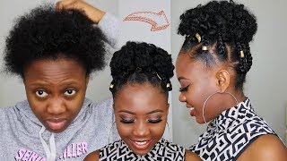 I CANT GRIP ANY BRAIDS No problem  PROTECTIVE STYLE  HIGH PUFF TRIANGLE BOX BRAIDS hair howto [upl. by Eckblad]