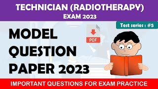 Model Question Paper 2023  Technician Radiotherapy  Exam  Paramedical Exam 2023 radiotherapy [upl. by Boleslaw]