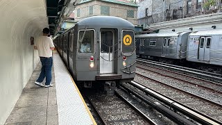 BMT Brighton Line B Express amp Q Local Train Action  Cortelyou Road R46 R68 R68A [upl. by Ovatsug172]