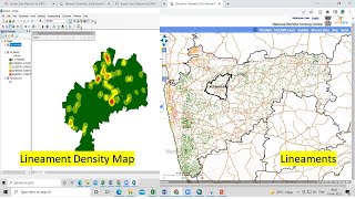 Lineament and lineament density map preparation using bhuvan data [upl. by Zeuqram540]