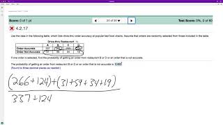 Use the data in the following table which lists drivethru order accuracy [upl. by Jewell]