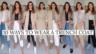 10 WAYS TO WEAR A TRENCH COAT  SPRING STYLE OUTFITS 2021 [upl. by Eittap985]