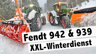 Fendt 942 Vario und Fendt 939 Vario im Winterdienst 2020  Schneeräumung auf der Planneralm Straße [upl. by Yrreg]