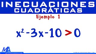 Inecuaciones Cuadráticas  Segundo grado  Ejemplo 1 [upl. by Lemieux302]