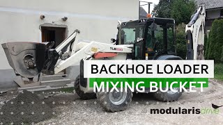 Concrete Mixing Bucket Backhoe Loader Application [upl. by Quincey]