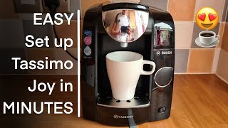 Tassimo Joy by BOSCH 2021  How to set up your coffee machine  EASY step by step guide [upl. by Cote210]