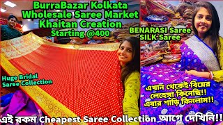 Barabazar Saree Market  Kolkata Saree Wholesale Market  Benarasi Saree Khaitan Creation [upl. by Rosemare]