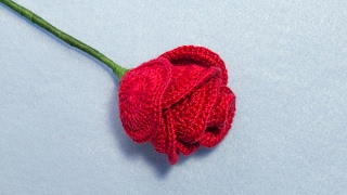 How to Crochet A Long Stem Rose [upl. by Acinat]