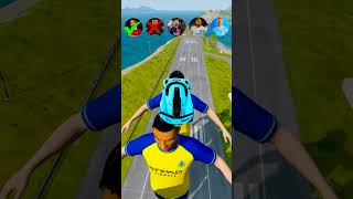 🚘CR7 vs Messi vs Mbappe vs Neymar vs Ronaldo Characters ⚽️beamngdrive simulator shorts football [upl. by Colburn]