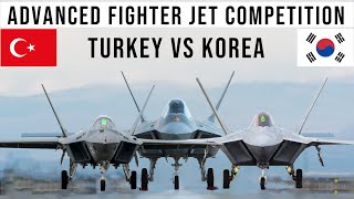 Turkey vs Korea in the Competition of Advanced Fighter Jets TFX and KF21 in the Sky [upl. by Mortensen]