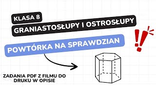 Graniastosłupy i ostrosłupy  klasa 8  GWO  Matematyka z plusem  sprawdzian  pdf w opisie [upl. by Leamhsi]