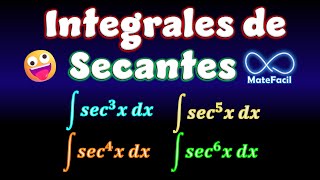 Integrales de potencias de secante al cubo cuarta quinta sexta etc [upl. by Jahdai]