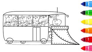 Big Bus Coloring Pages  Big Drawing Pages For Kids  Learn to Colouring [upl. by Ahsiekal288]