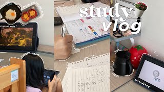 STUDY VLOG 🍓🍰 finals week lots of studying productivity cramming cooking [upl. by Nalced955]