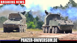 Live Firing Demonstration des GTK Boxer RCH155 amp Piranha HMC AGM in Deutschland [upl. by Nnasus]