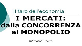 Lezione i mercati dalla concorrenza perfetta al monopolio [upl. by Shiri]