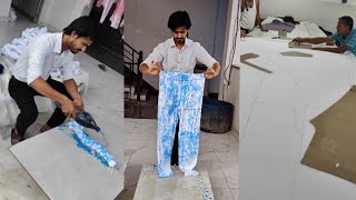 HOW TO MAKE TIEDYE JOGGERS PANTS And TSHIRT👕✂️ DESIGN FOR GIRLStiedye trackpant viralvideo art [upl. by Eerized]