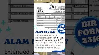 BIR FORM 2316 EXTENDED DEADLINE [upl. by Stearns]