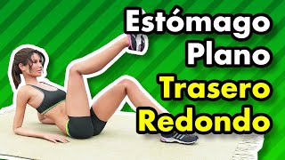 2 En 1  Entrenamiento De Estómago Plano y Trasero Redondo Para Hacer En Casa [upl. by Ellynad542]