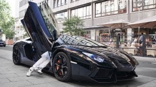 Full black Lamborghini Aventador LP700 with modified exhaust  Start up brutal accelerations [upl. by Sharline]